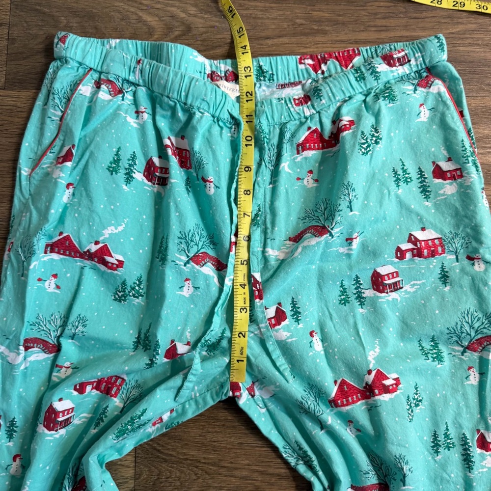 Printfresh Teal Holiday Print Pajama Set with Red Accents - Picture 9 of 13
